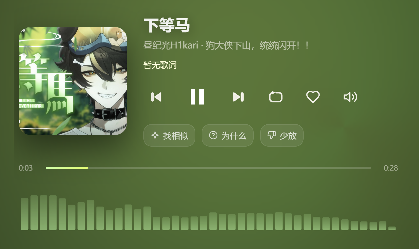 歌曲《下等马》的切片封面